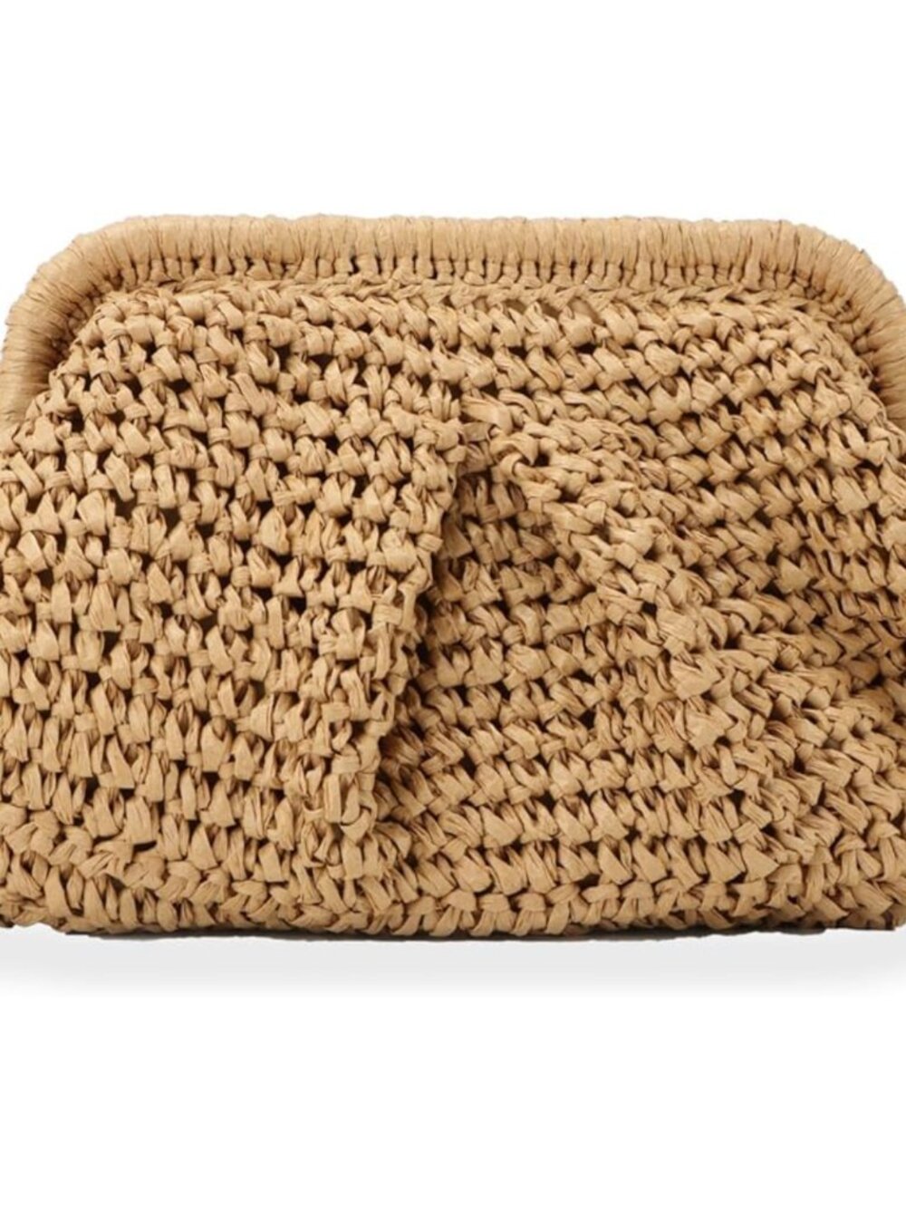 Hand Woven Straw Clutch Purse Dumpling Pouch Crossbody Shoulder Bag